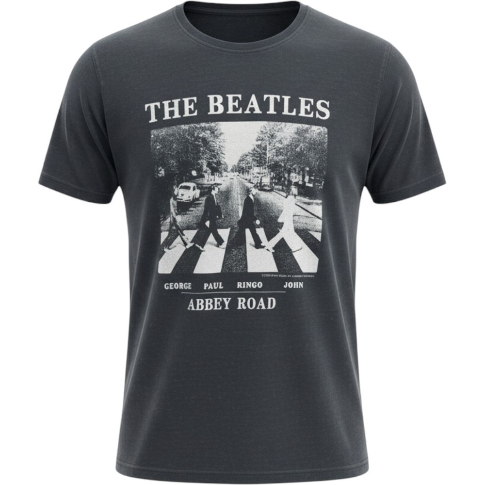 H&M The Beatles Abbey Road T-Shirt Men S Charcoal Grey Graphic Tee